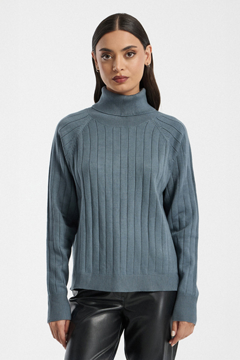 Ribbed Turtleneck Sweater