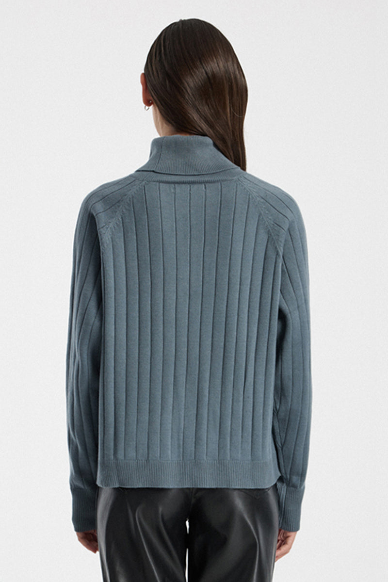 Ribbed Turtleneck Sweater