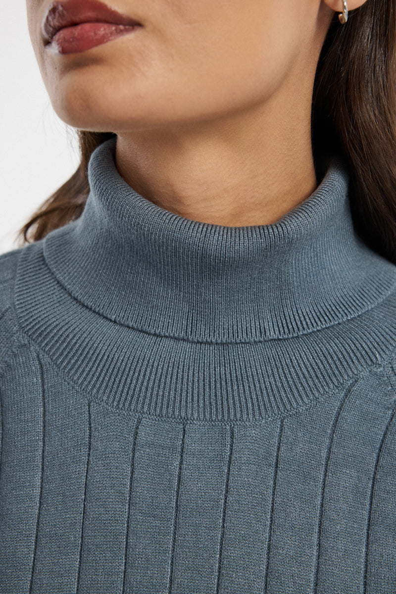 Ribbed Turtleneck Sweater