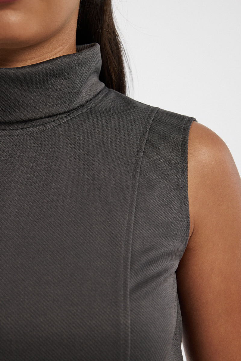 Sleeveless Mock Neck Blouse