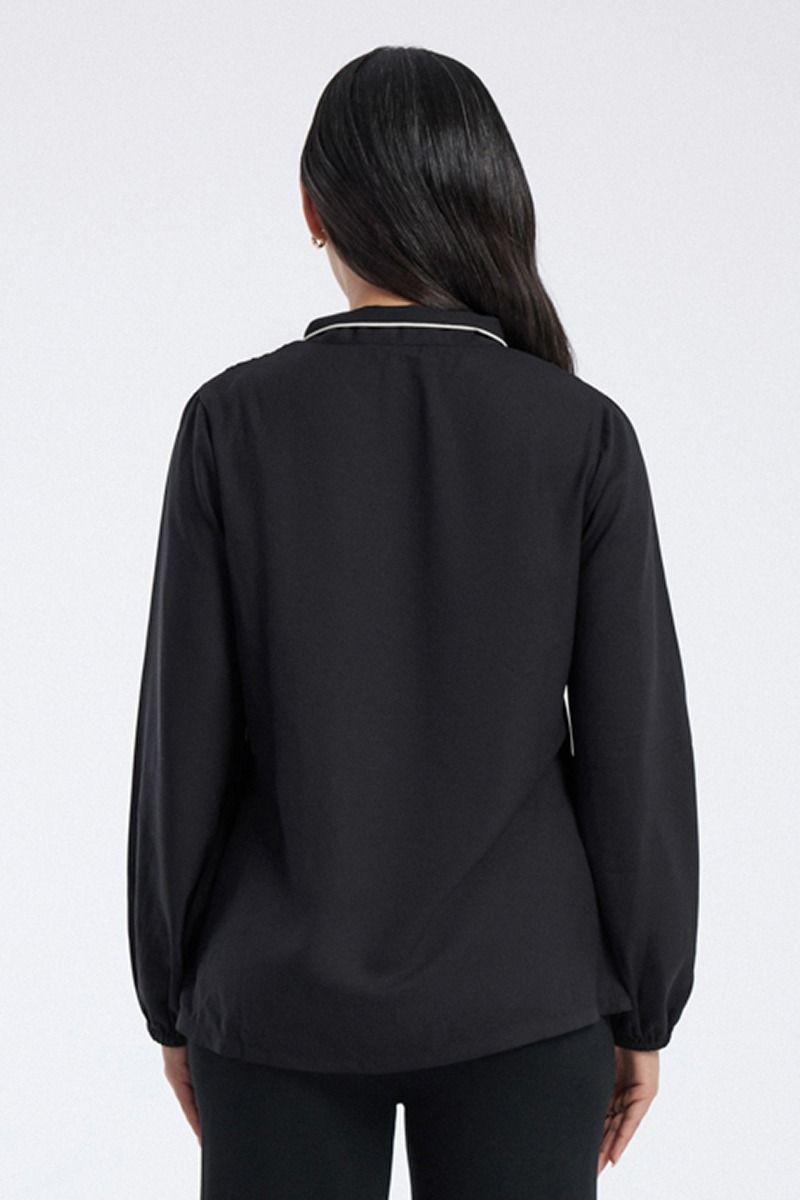 Blouse with Tie Neck Detail