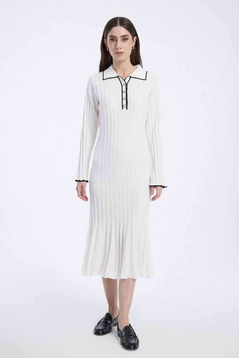 Ribbed Knit Midi Dress