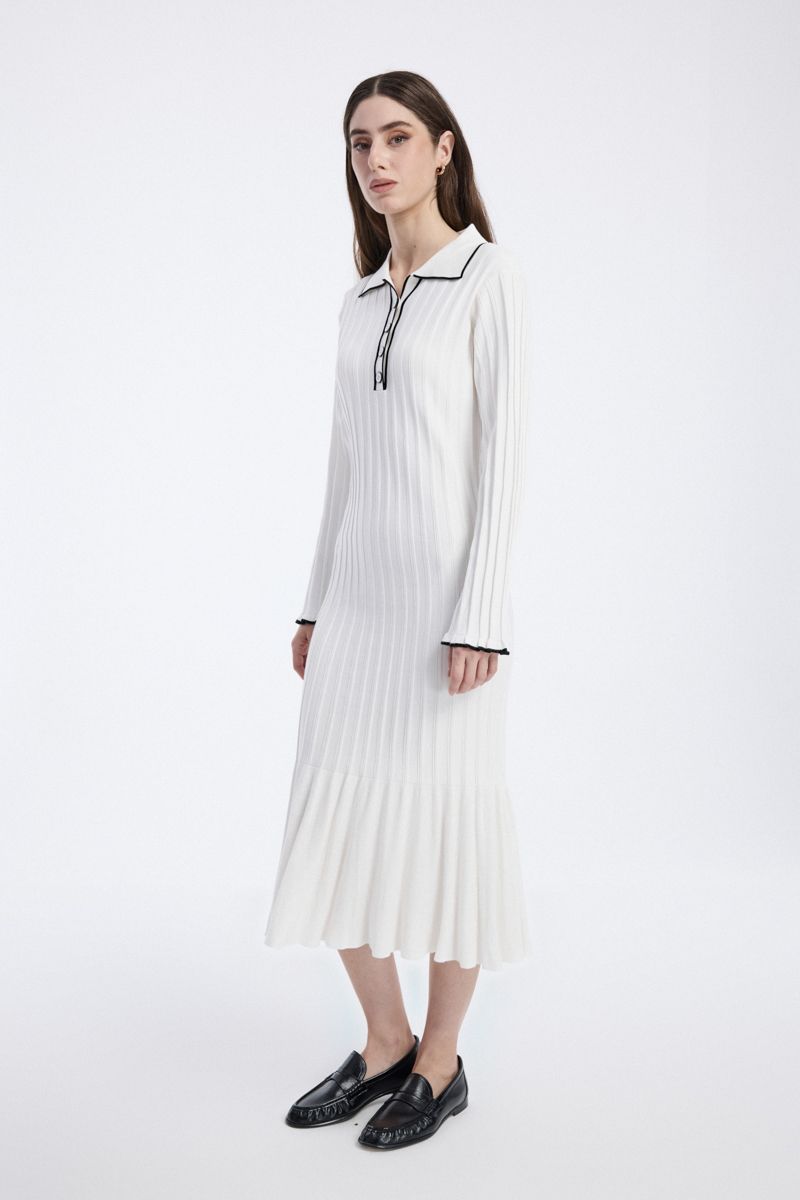 Ribbed Knit Midi Dress