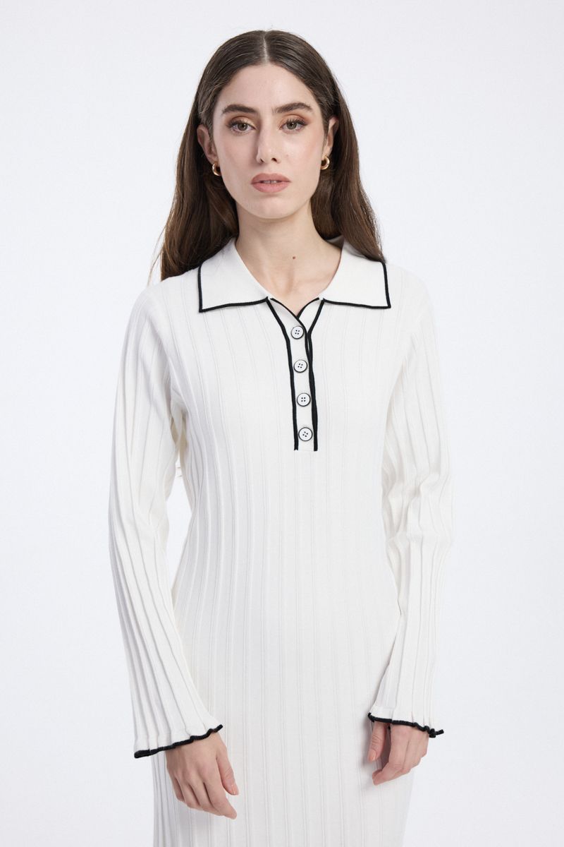 Ribbed Knit Midi Dress