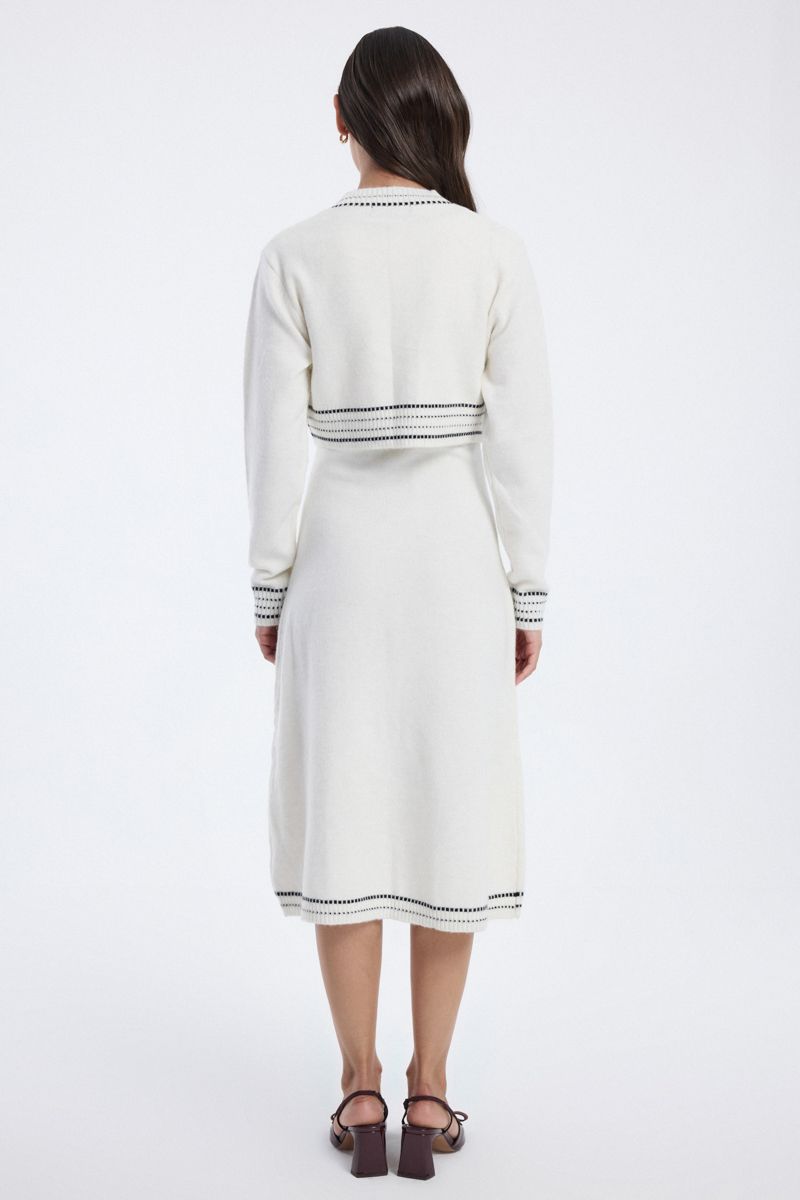 knitted midi dress with cardigan