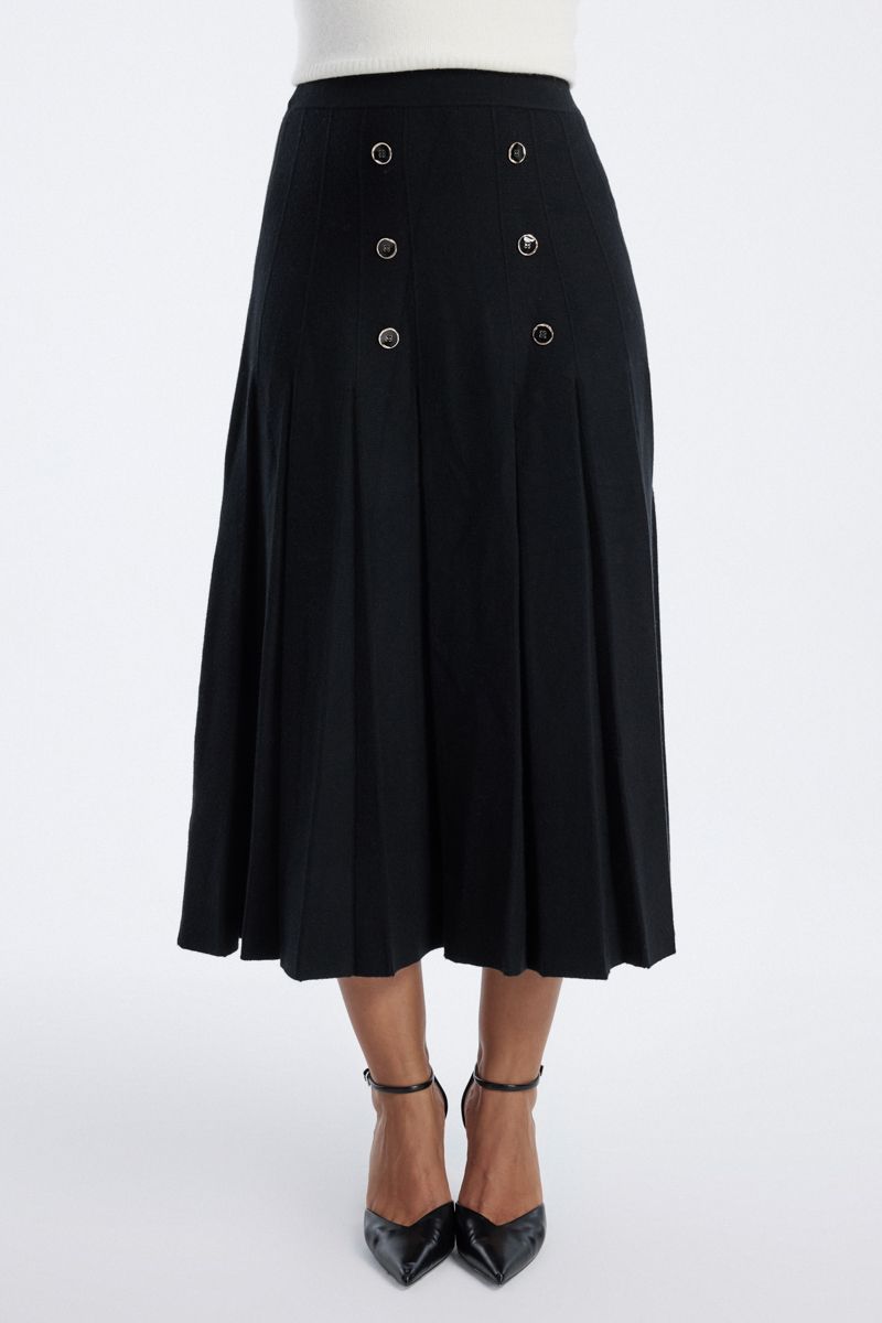 تنورة ميدي نسائية بتفاصيل أزرار