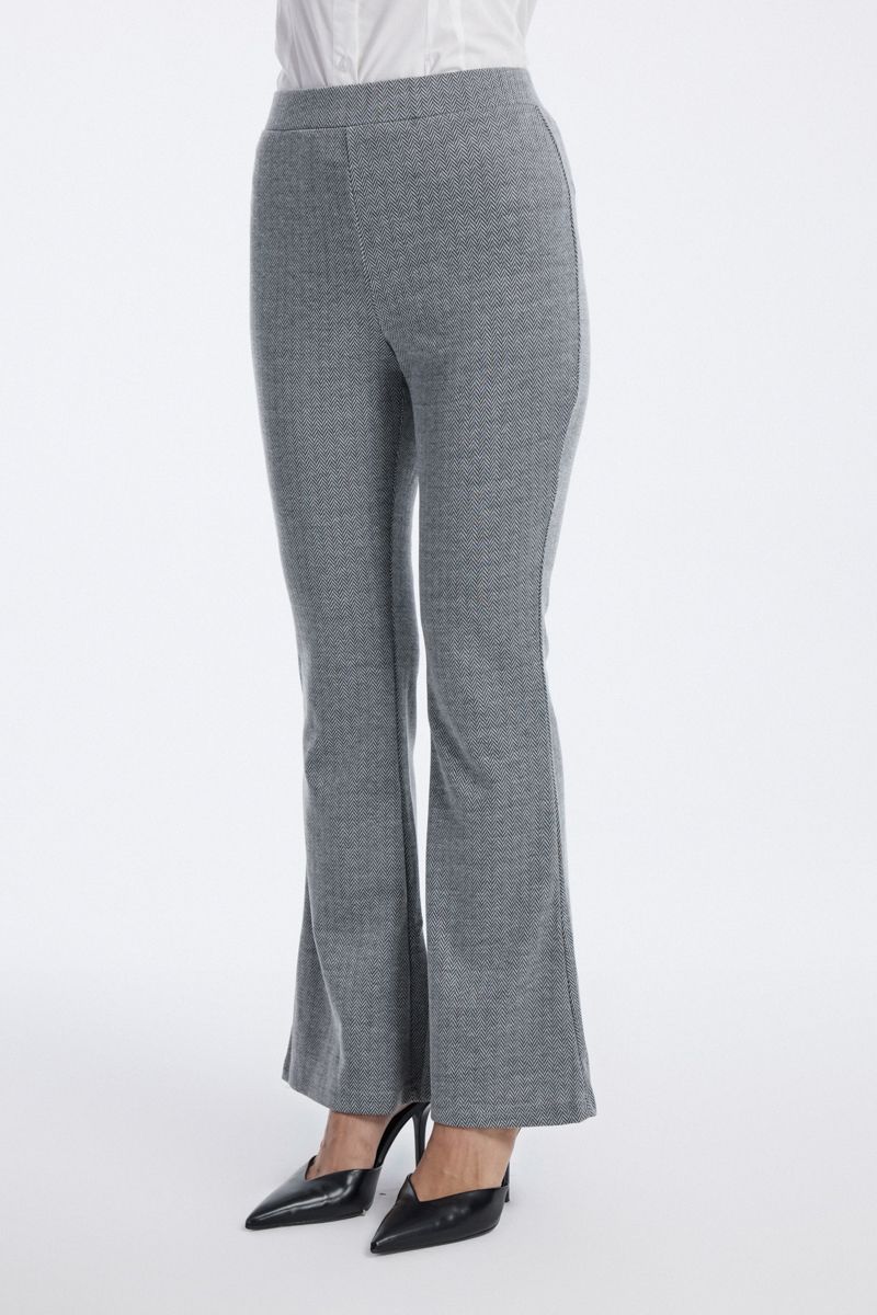 Flared Trousers with Subtle Pattern