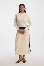 Contrast Longline Knitted Dress