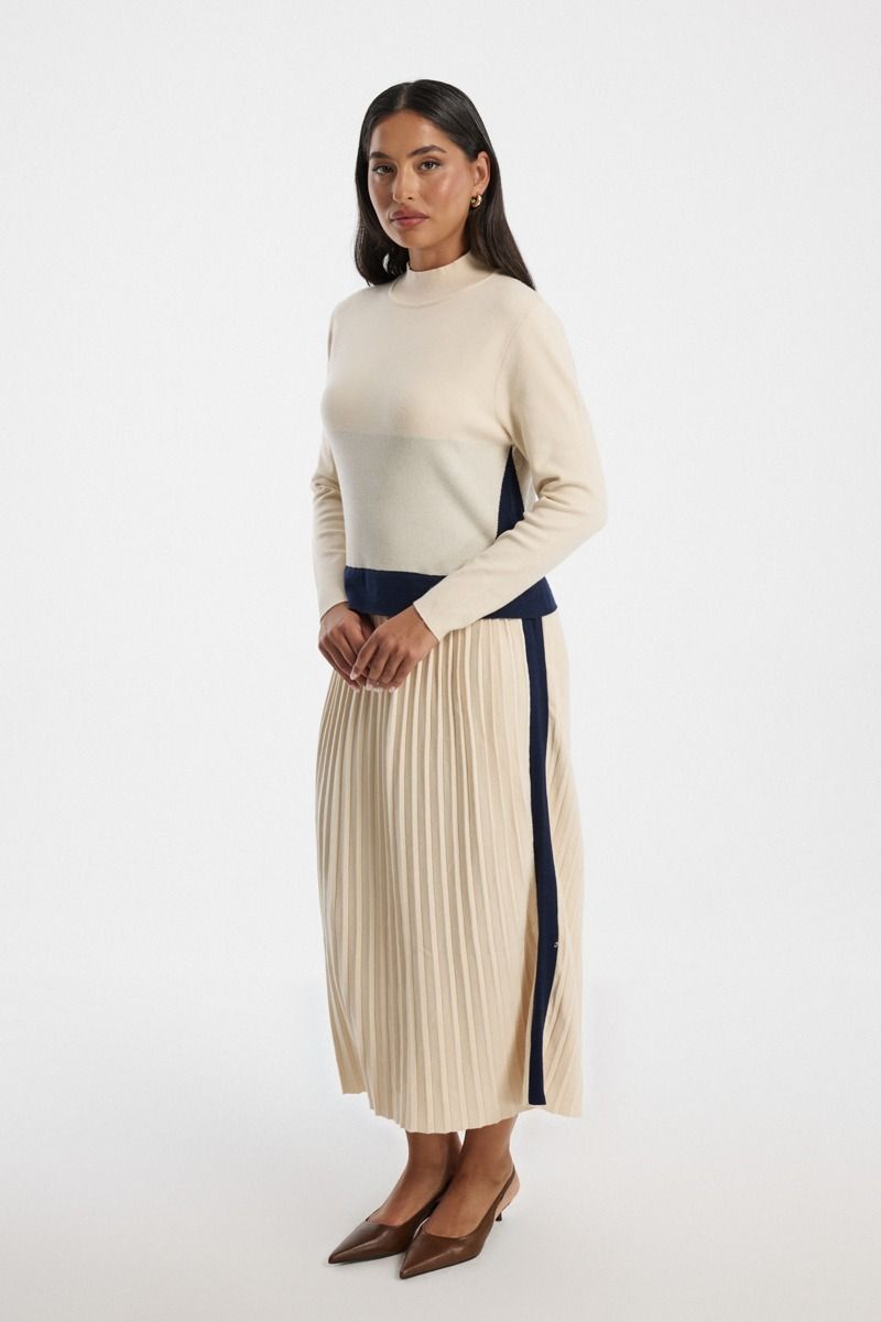 Contrast Longline Knitted Dress