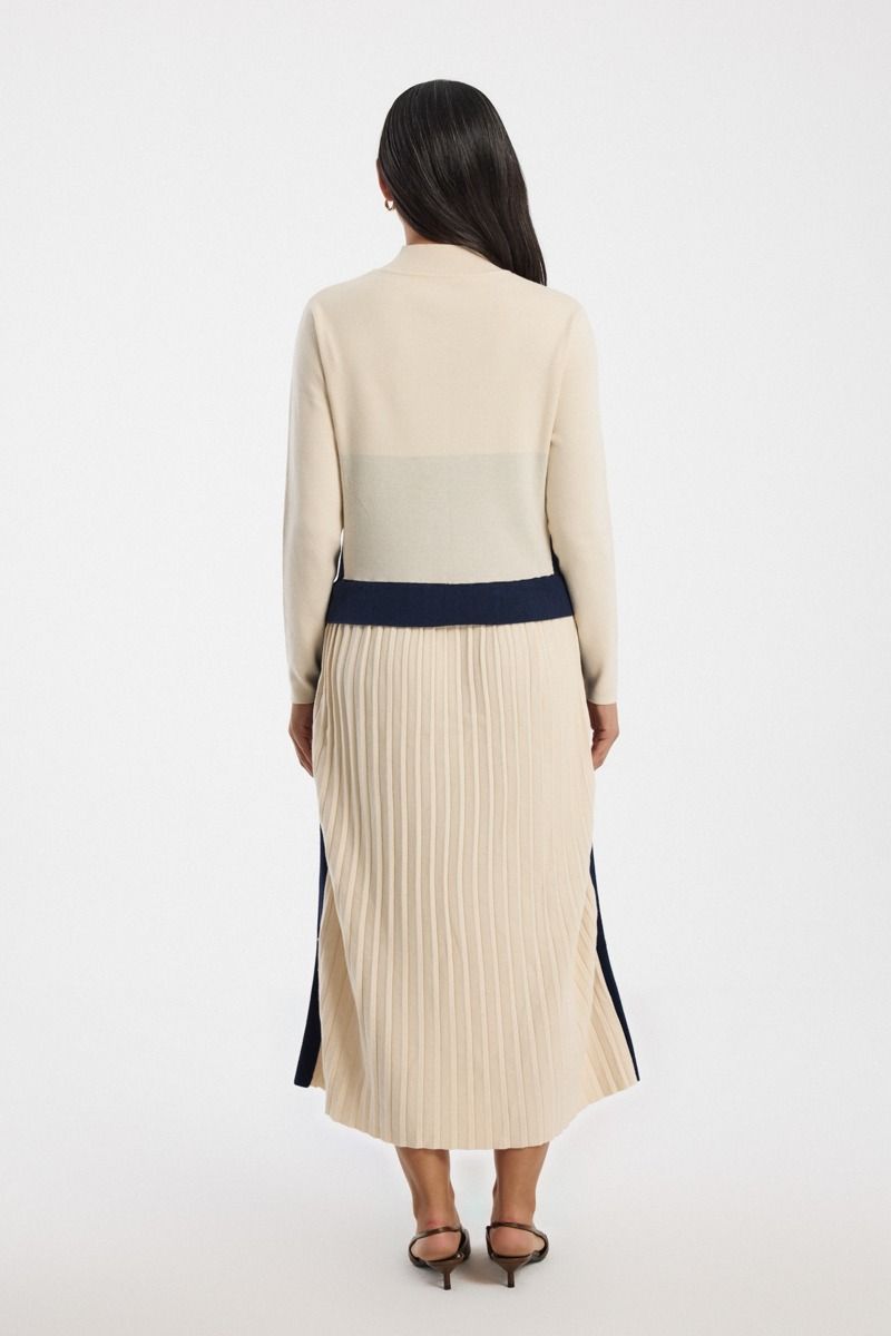 Contrast Longline Knitted Dress
