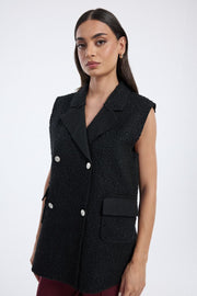 Textured Waist Coat With Front Pockets