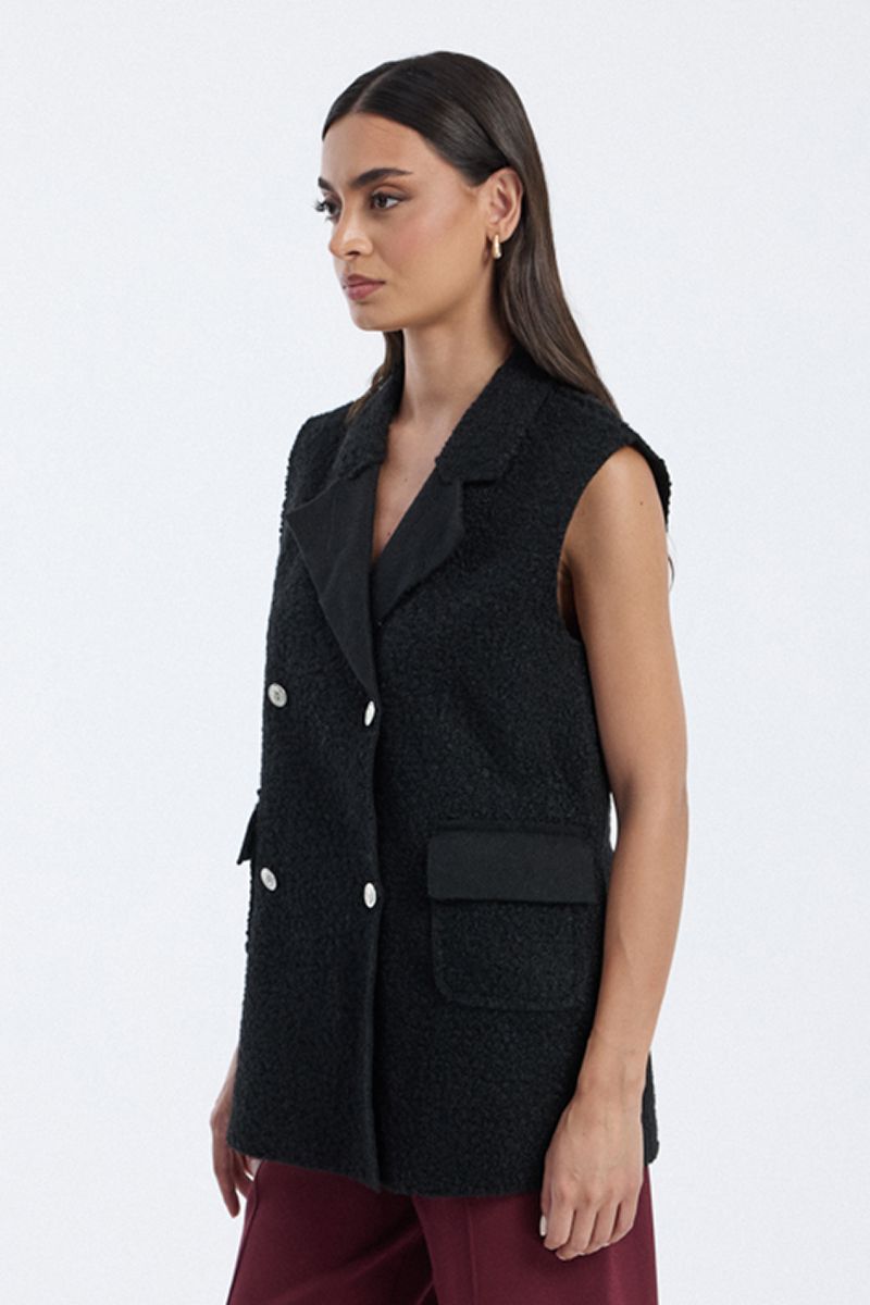 textured waist coat with front pockets