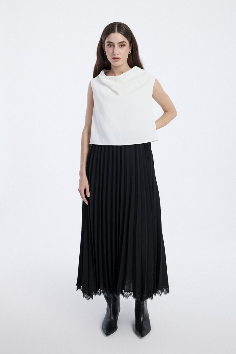 Sleeveless Drape Neck Maxi Dress