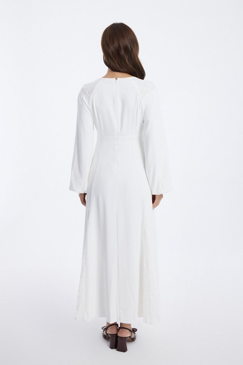 Longline Maxi Dress with Lace Detail