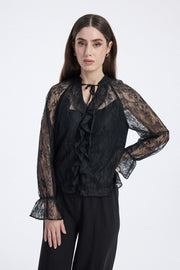 Lace Blouse with Ruffle