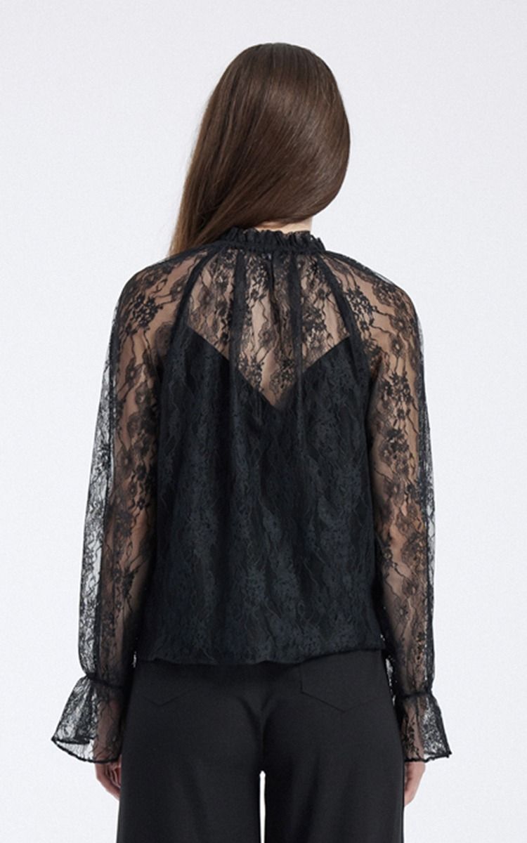 Lace Blouse with Ruffle