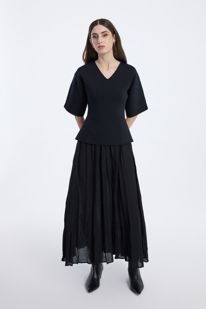 فستان ماكسي مع توب ببلوم