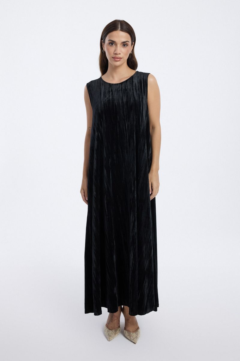 Sleeveless Velvet Maxi Dress
