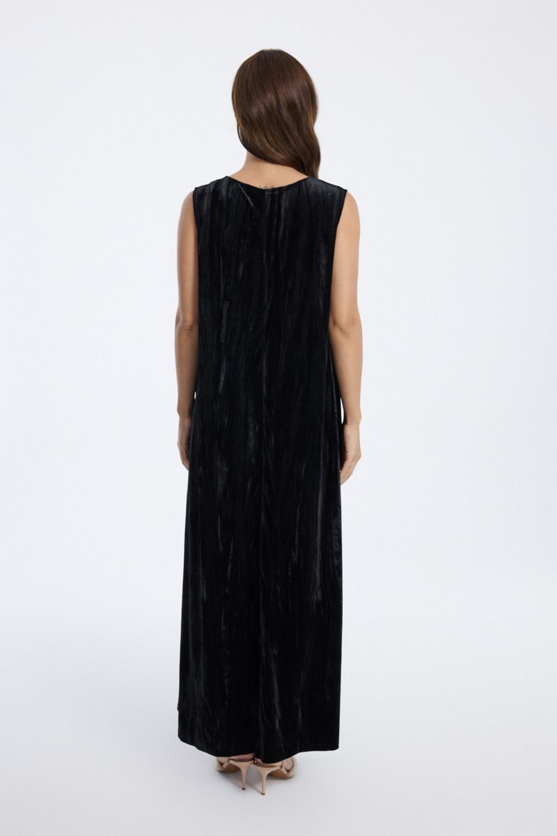 Sleeveless Velvet Maxi Dress