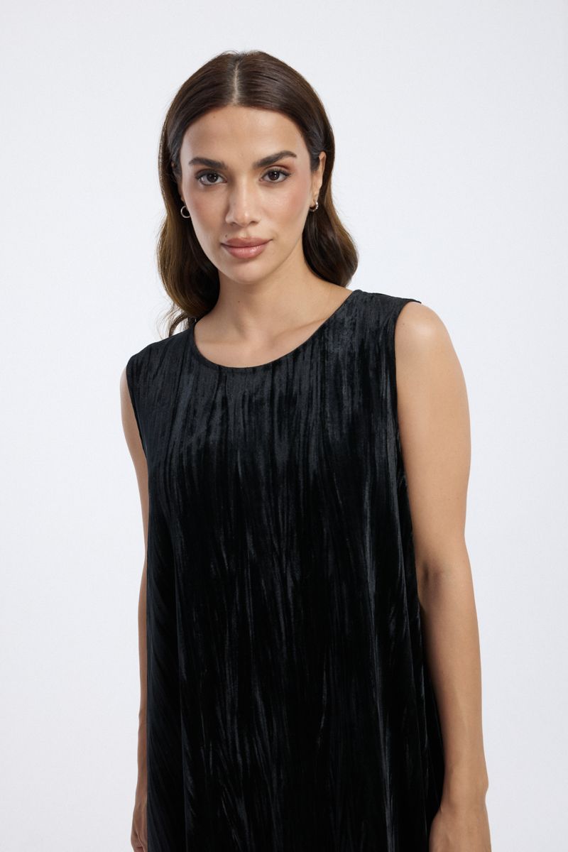 Sleeveless Velvet Maxi Dress