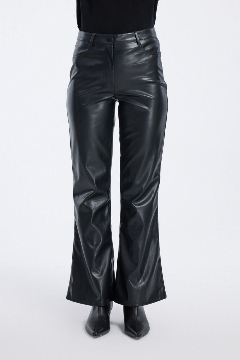 Women Faux Leather Flared Pants