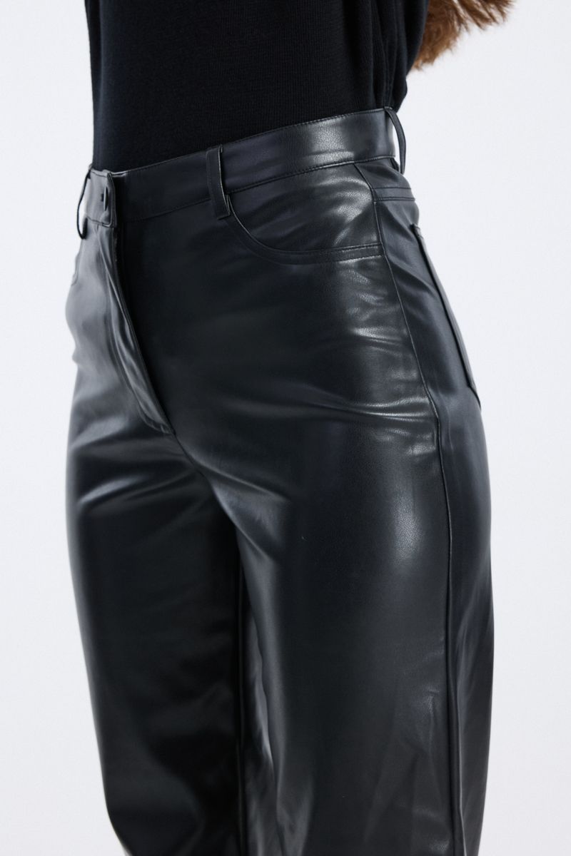 Women Faux Leather Flared Pants
