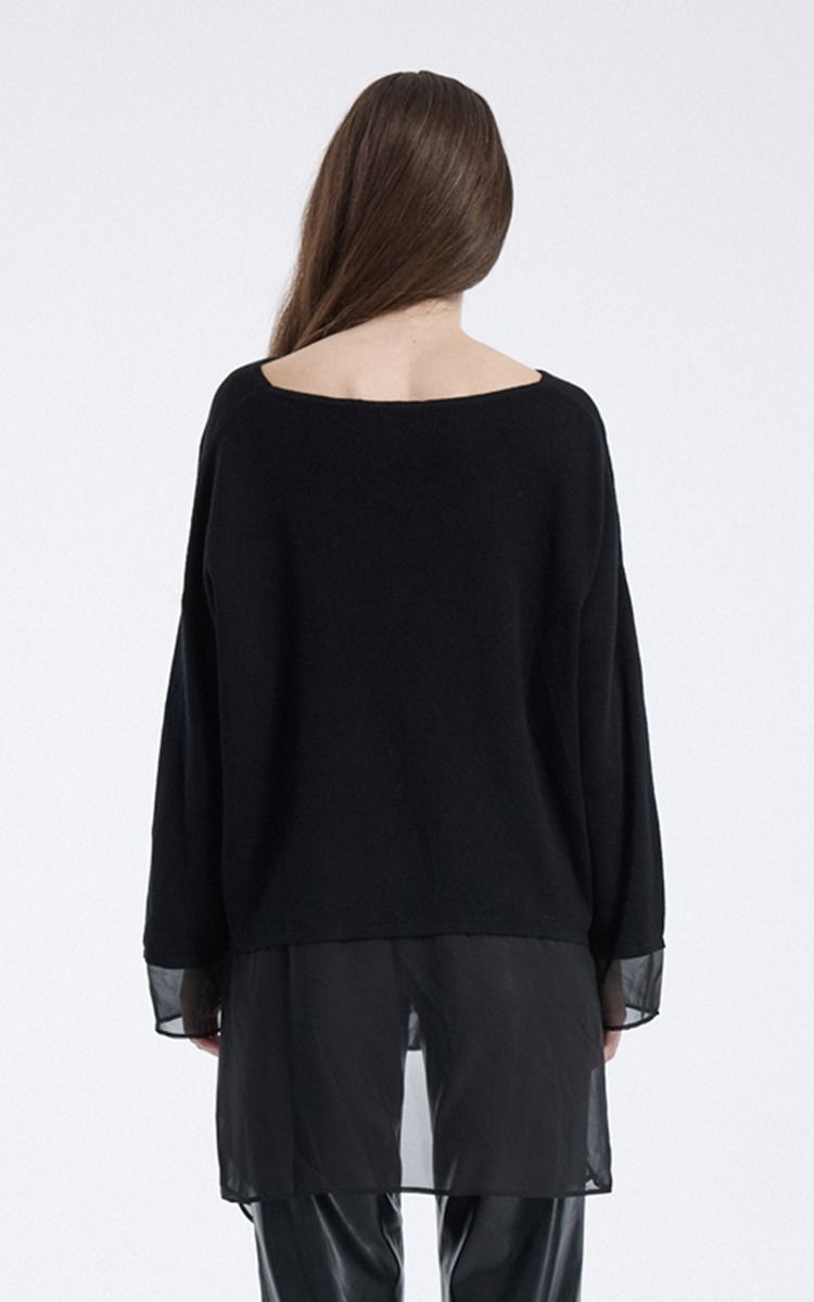 Longline Tunic with Sheer Hem