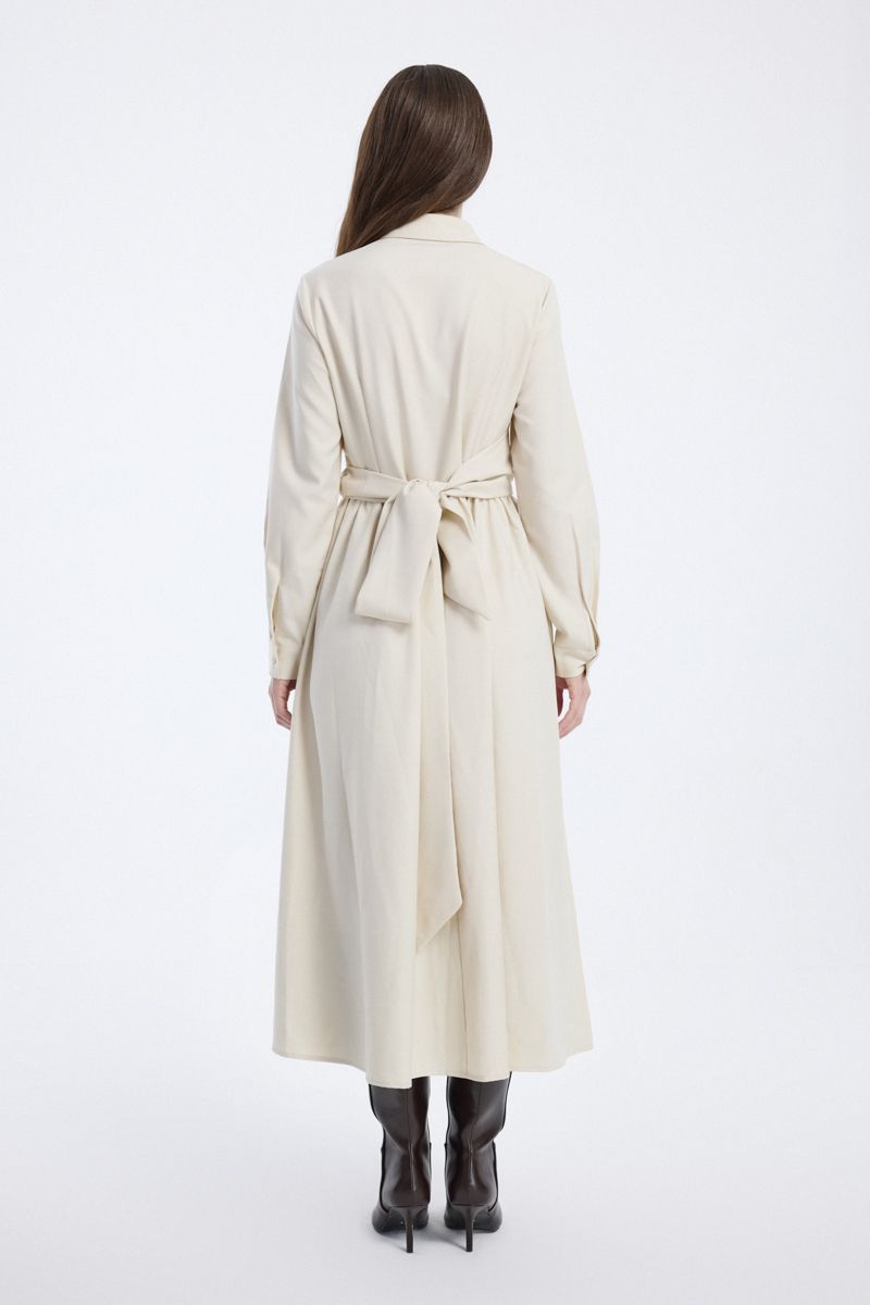 Longline Dress with Waist Tie