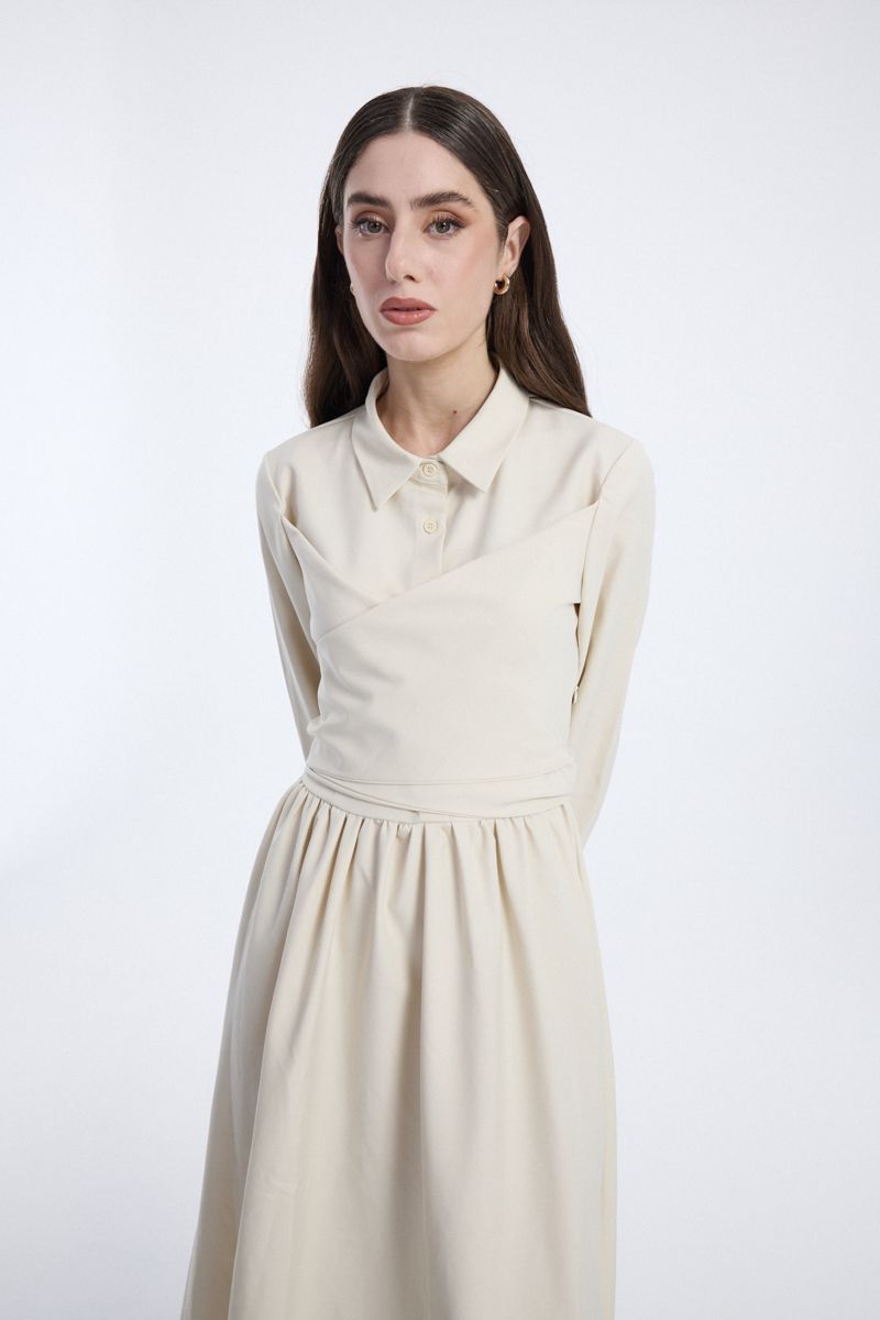 Longline Dress with Waist Tie