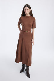 Longline Dress with Waist Belt