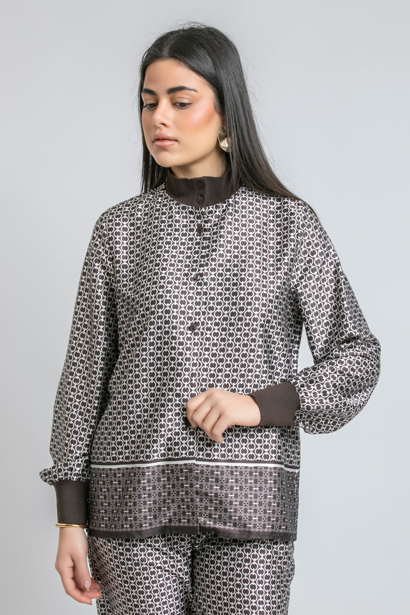Printed Button Up Shirt