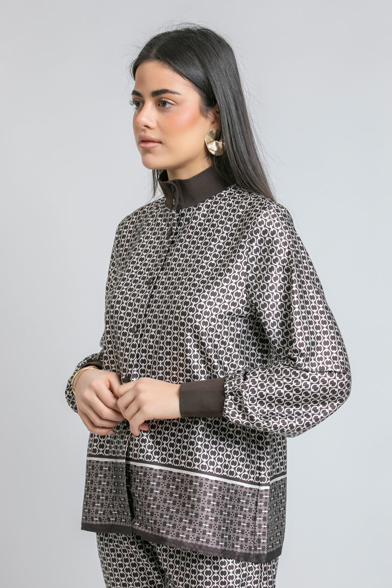 Printed Button Up Shirt