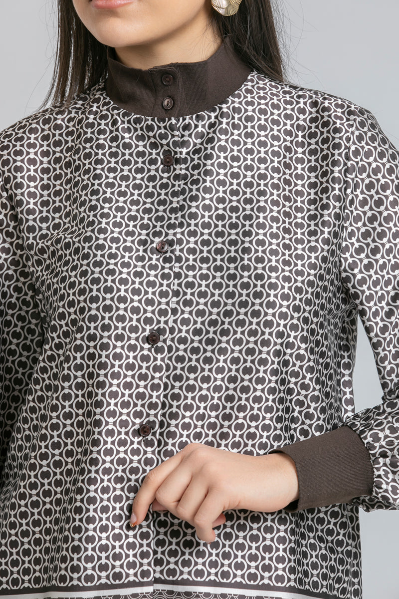 Printed Button Up Shirt