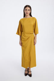 Maxi Dress with Side Drape