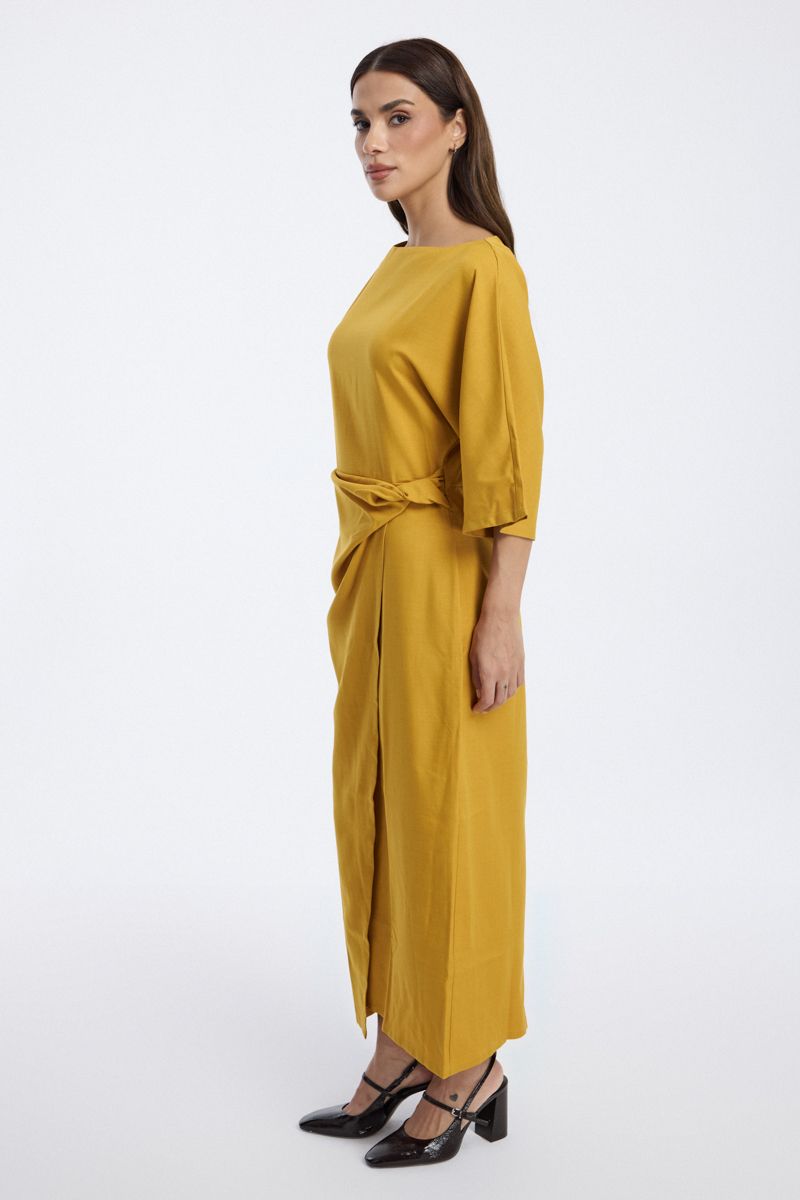 Maxi Dress with Side Drape