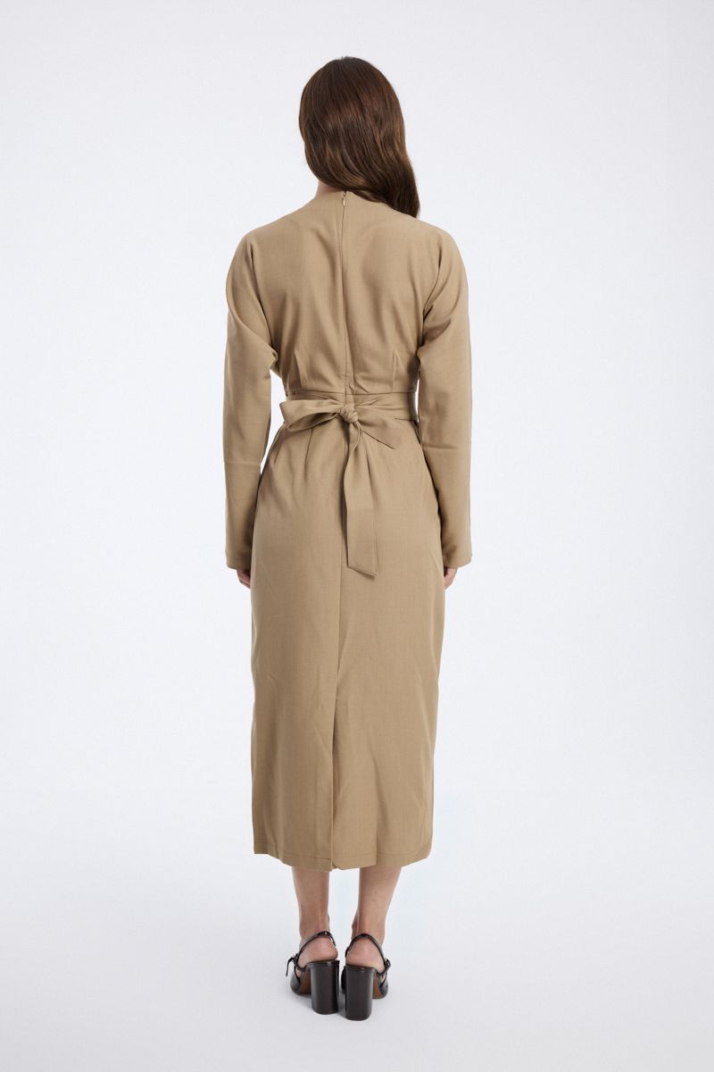 Longline Dress with Belted Waist