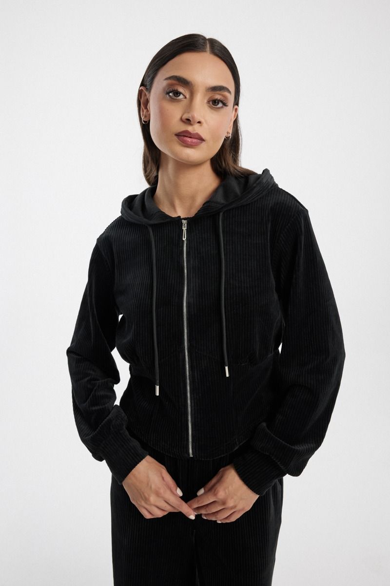 Corduroy Zip Up Hoodie