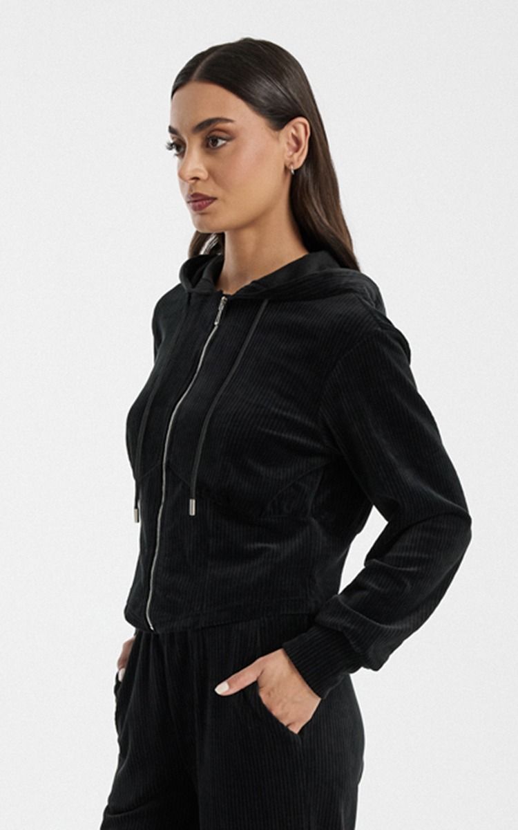 Corduroy Zip Up Hoodie
