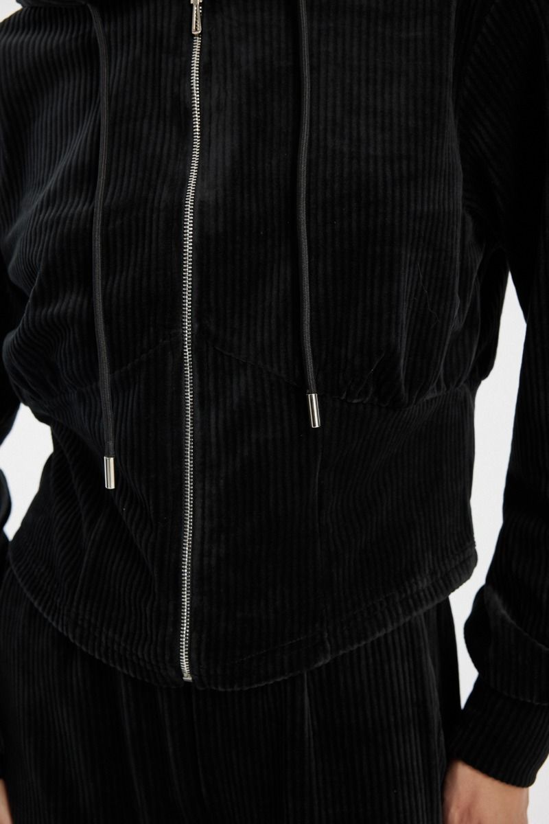 Corduroy Zip Up Hoodie