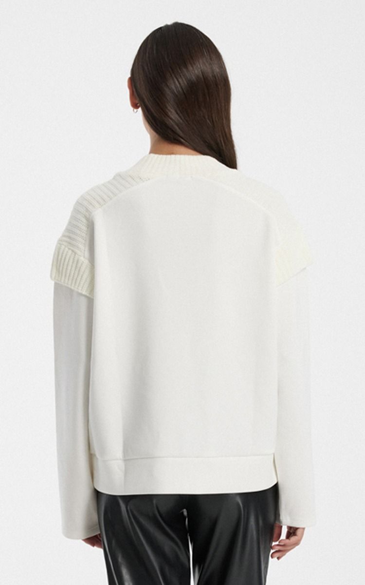 Women Knit Detail Sweatshirt