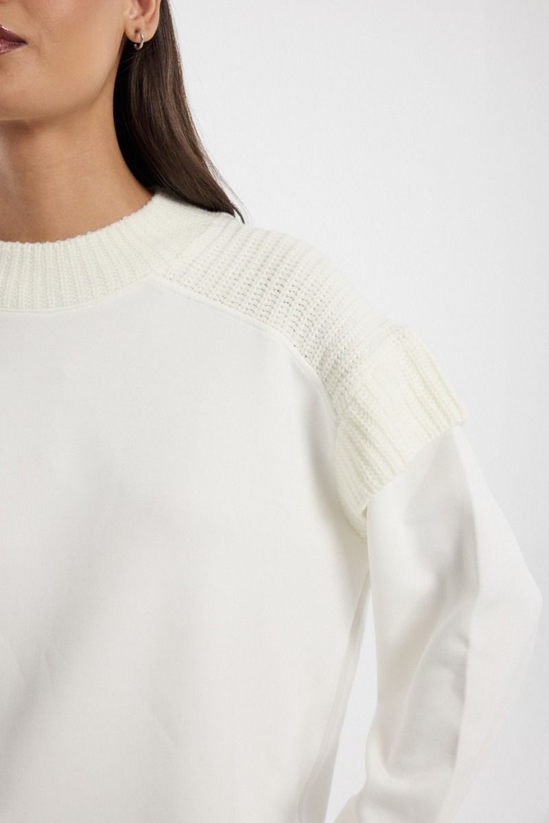 Women Knit Detail Sweatshirt