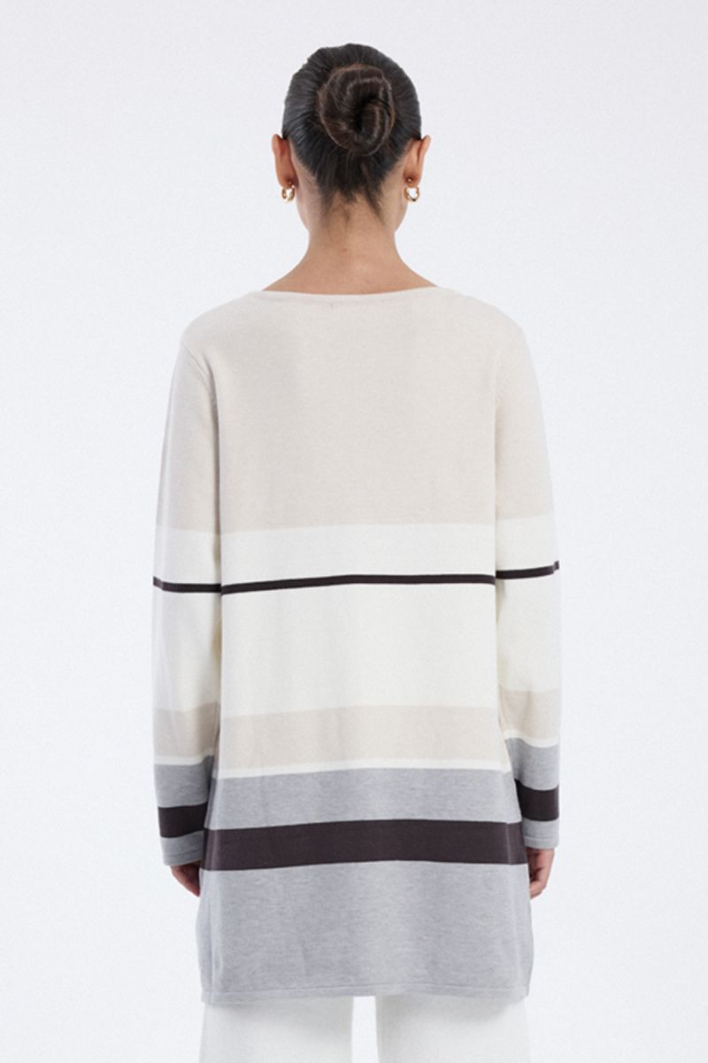 longline striped knit tunic