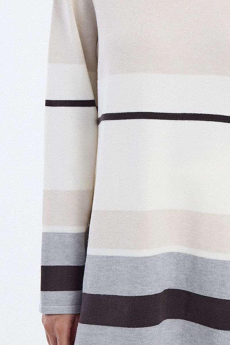 longline striped knit tunic