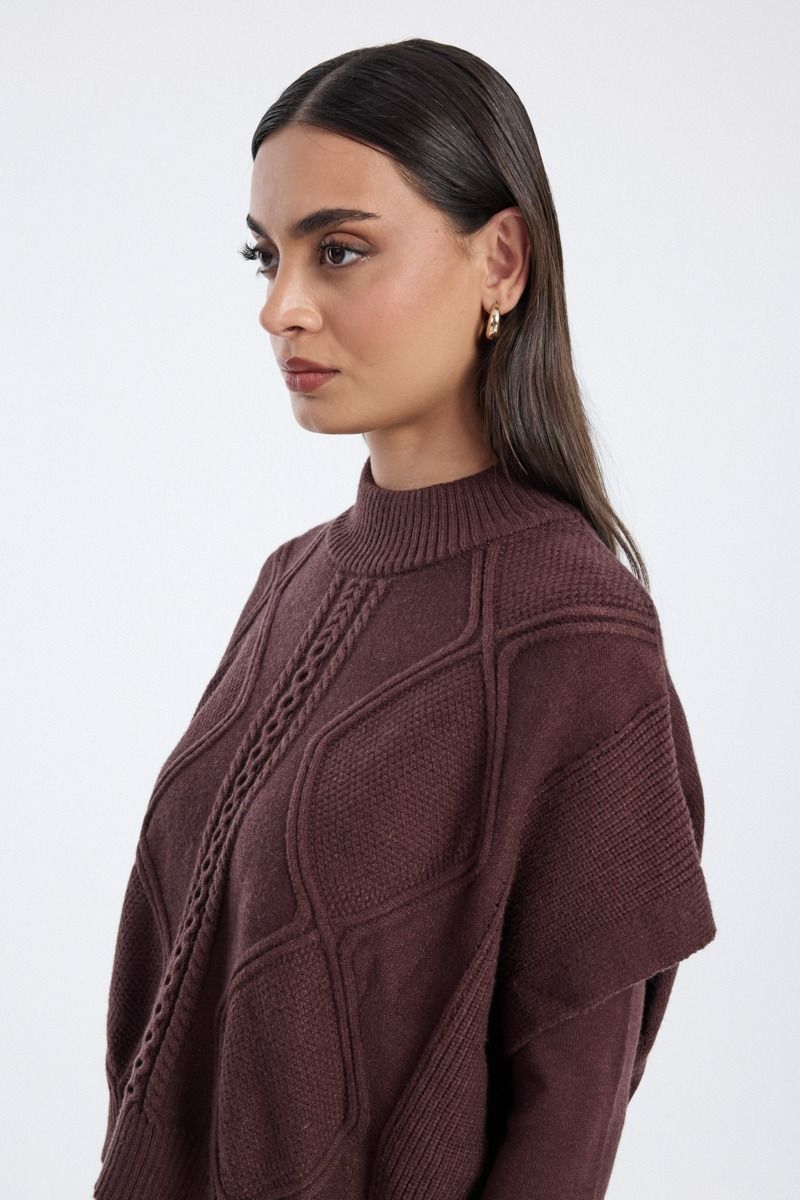 knitted dress with layered top