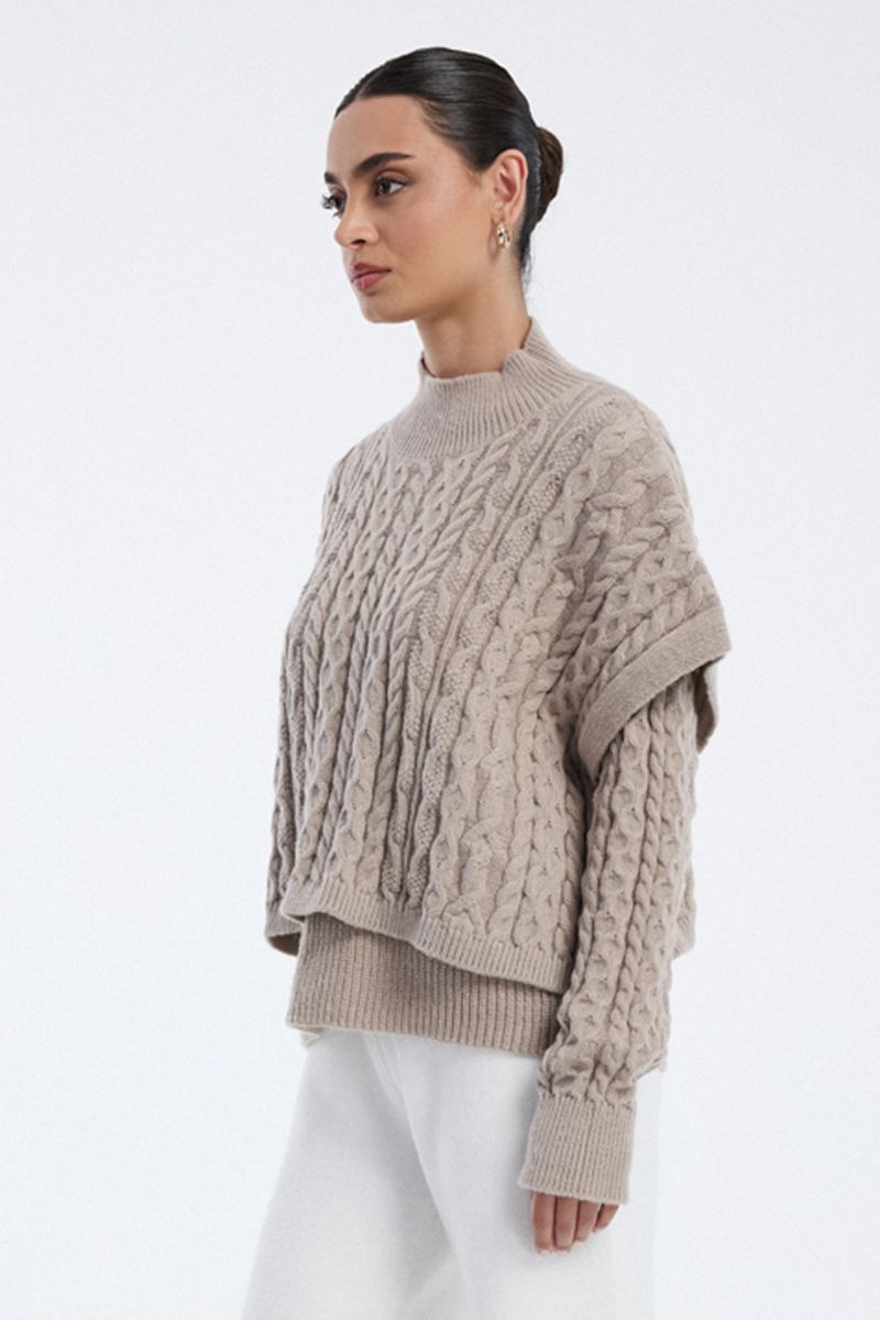 knitted layered blouse
