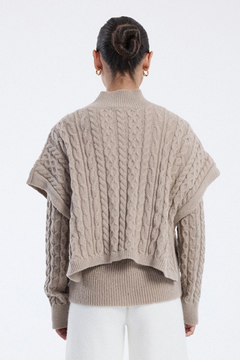 knitted layered blouse