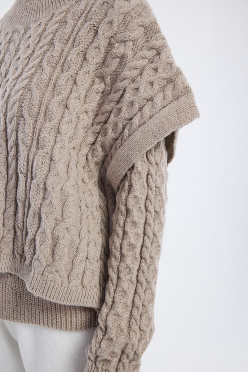 knitted layered blouse