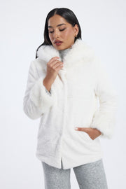 faux fur hooded j