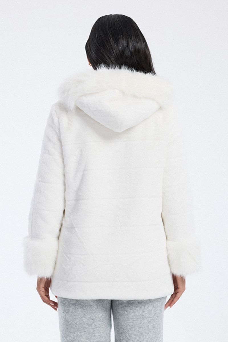 faux fur hooded j