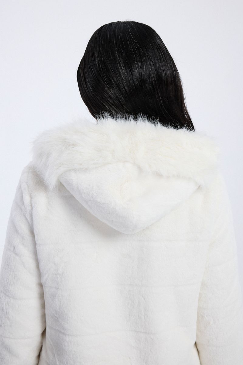 faux fur hooded j